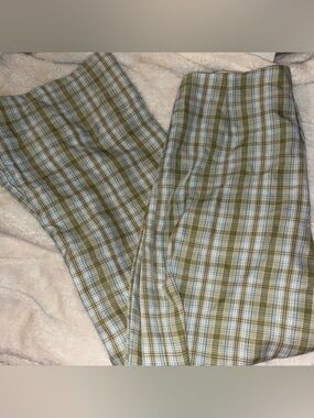 Princess Polly Euros Pants - green and blue plaid